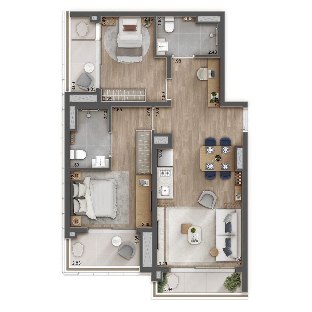 Apartamento à venda com 1 quarto, 58m² - Foto 8