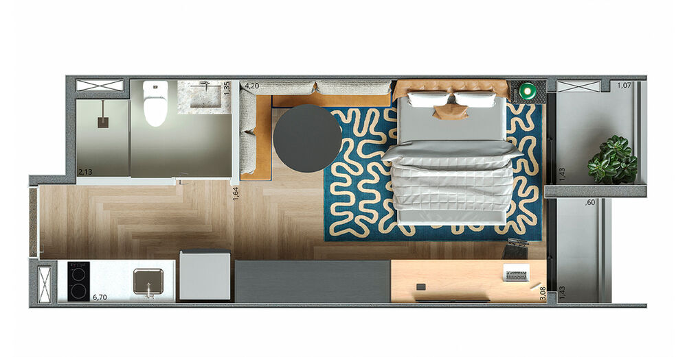 Apartamento, 1 quarto, 55 m² - Foto 6