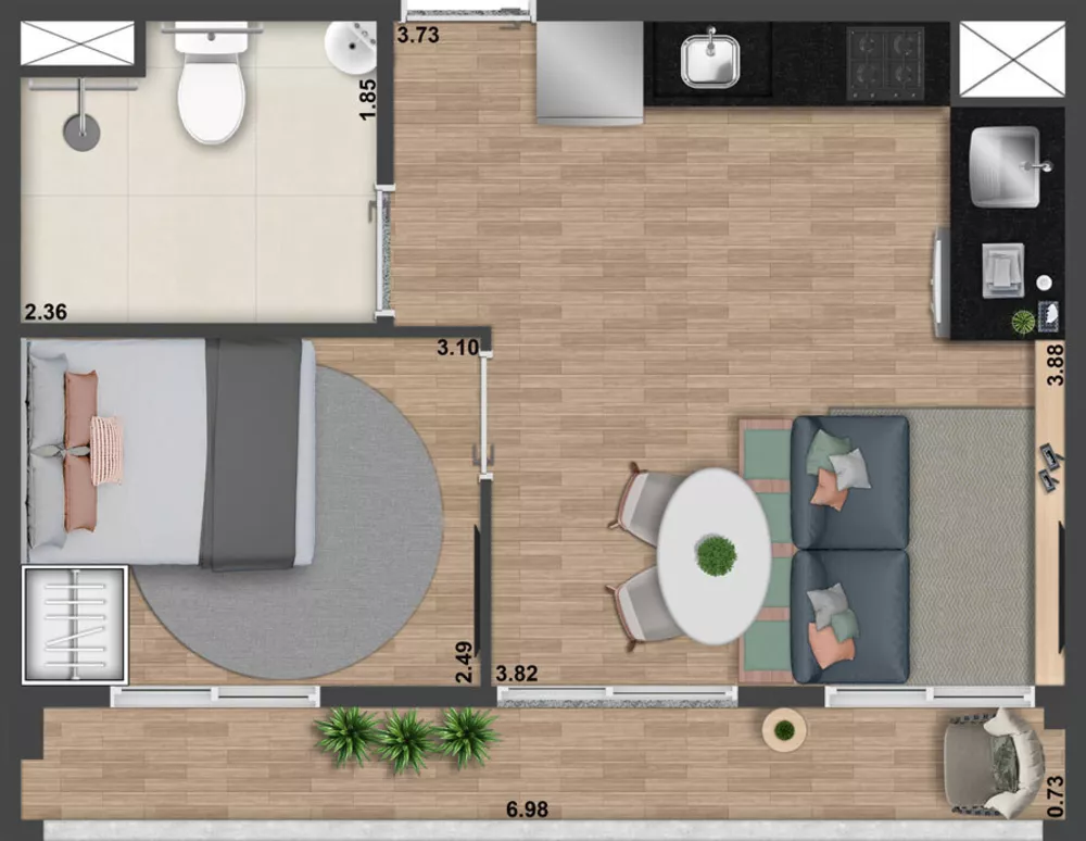 Apartamento, 1 quarto, 39 m² - Foto 11