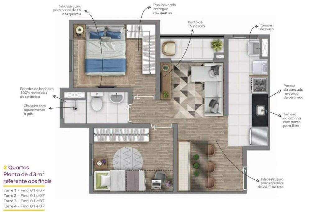 Apartamento, 2 quartos, 41 m² - Foto 4