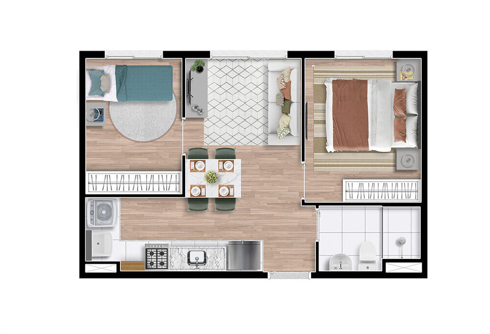 Apartamento, 2 quartos, 34 m² - Foto 2