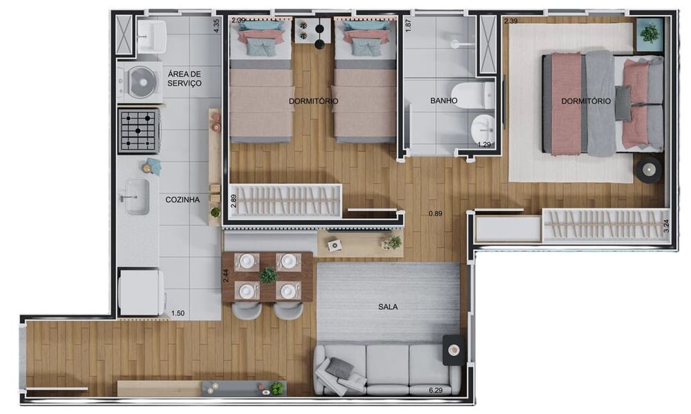 Apartamento, 2 quartos, 40 m² - Foto 3