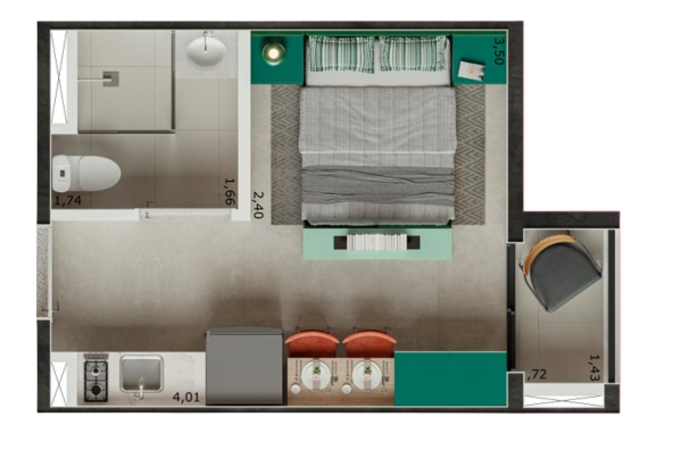 Apartamento, 1 quarto, 18 m² - Foto 5
