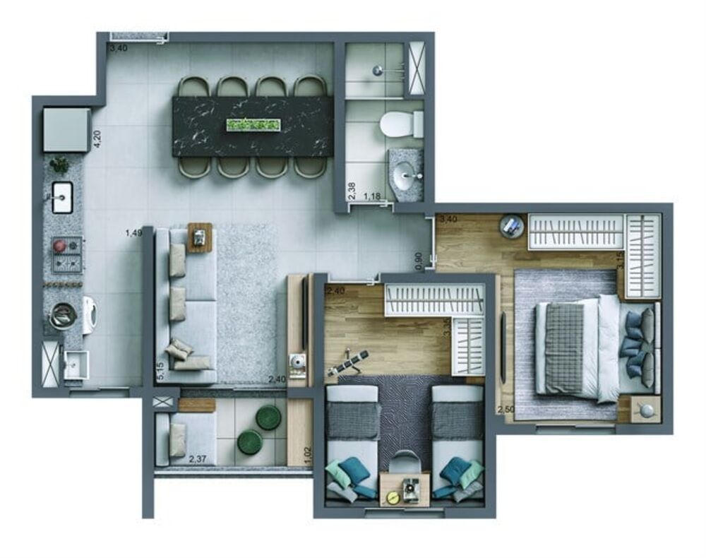 Apartamento, 2 quartos, 50 m² - Foto 4