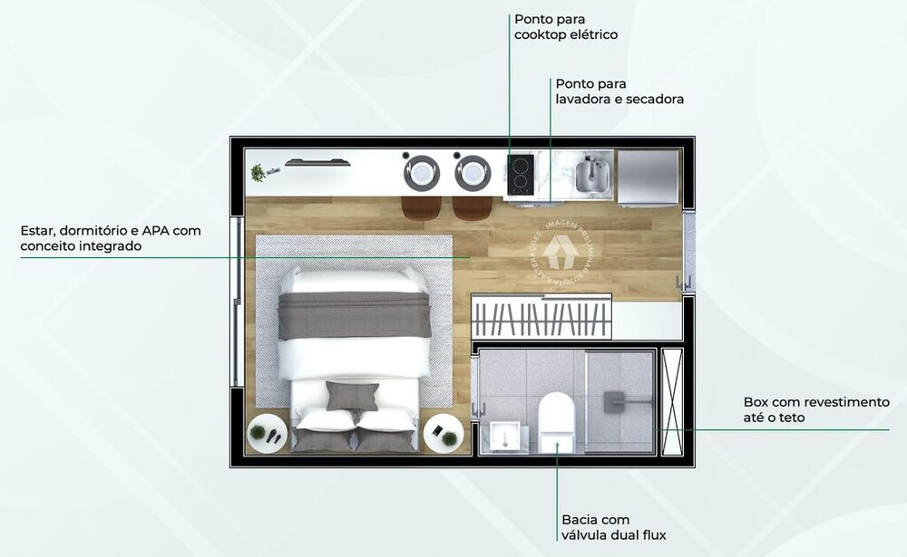 Apartamento, 2 quartos, 35 m² - Foto 1