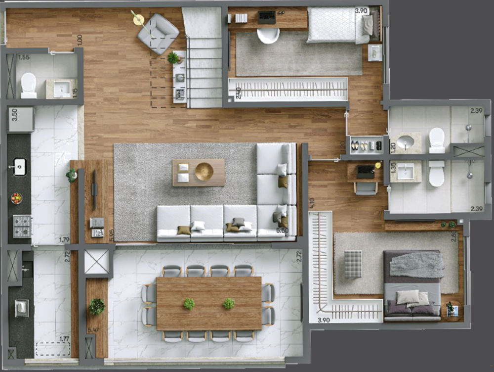 Cobertura, 3 quartos, 187 m² - Foto 7
