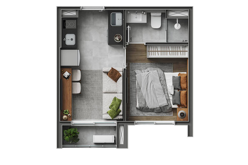 Cobertura, 1 quarto, 59 m² - Foto 2