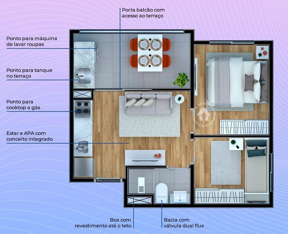 Cobertura, 1 quarto, 58 m² - Foto 2