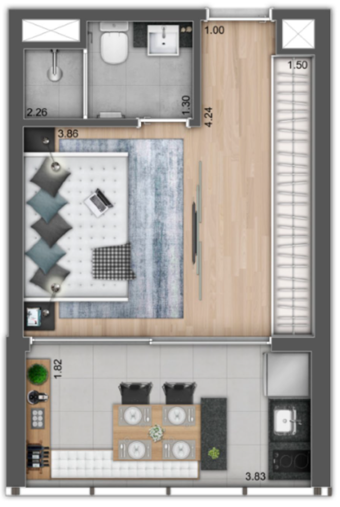 Apartamento, 1 quarto, 20 m² - Foto 4