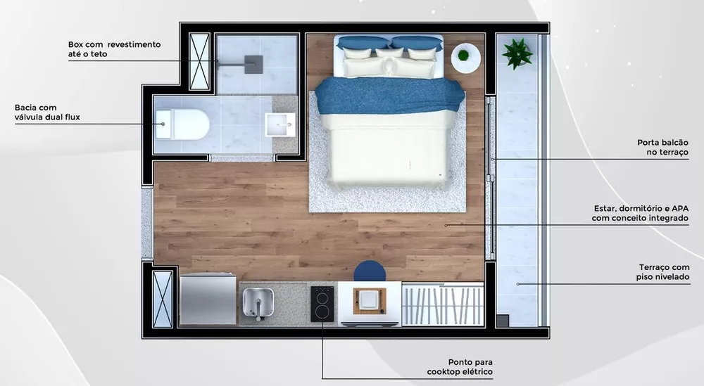 Apartamento, 1 quarto, 16 m² - Foto 8