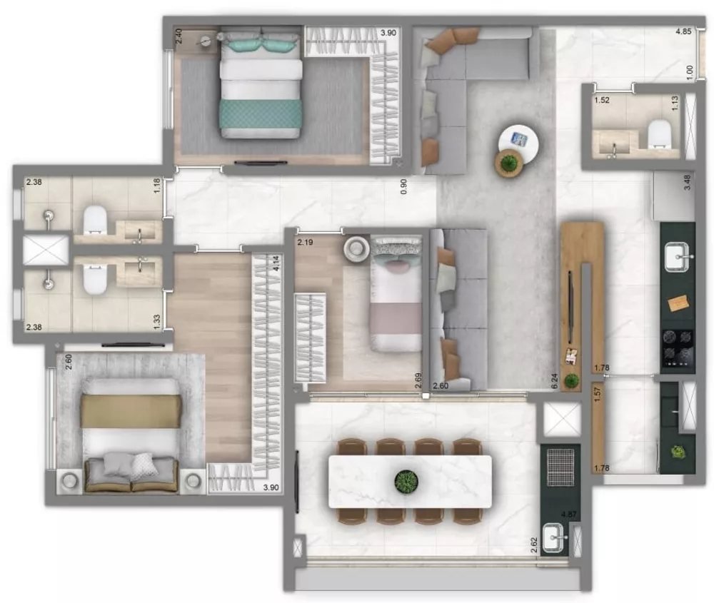 Apartamento, 2 quartos, 93 m² - Foto 8