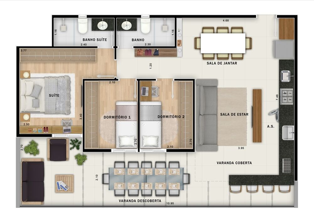 Cobertura, 3 quartos, 124 m² - Foto 8