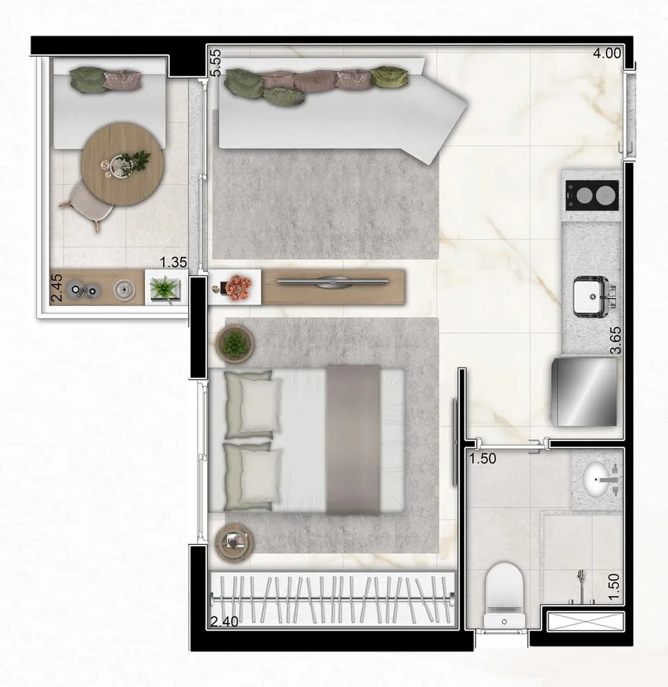 Apartamento, 1 quarto, 31 m² - Foto 4