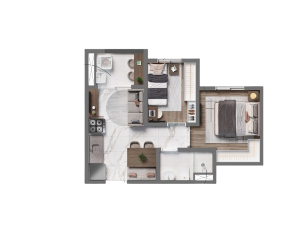 Apartamento, 2 quartos, 34 m² - Foto 3