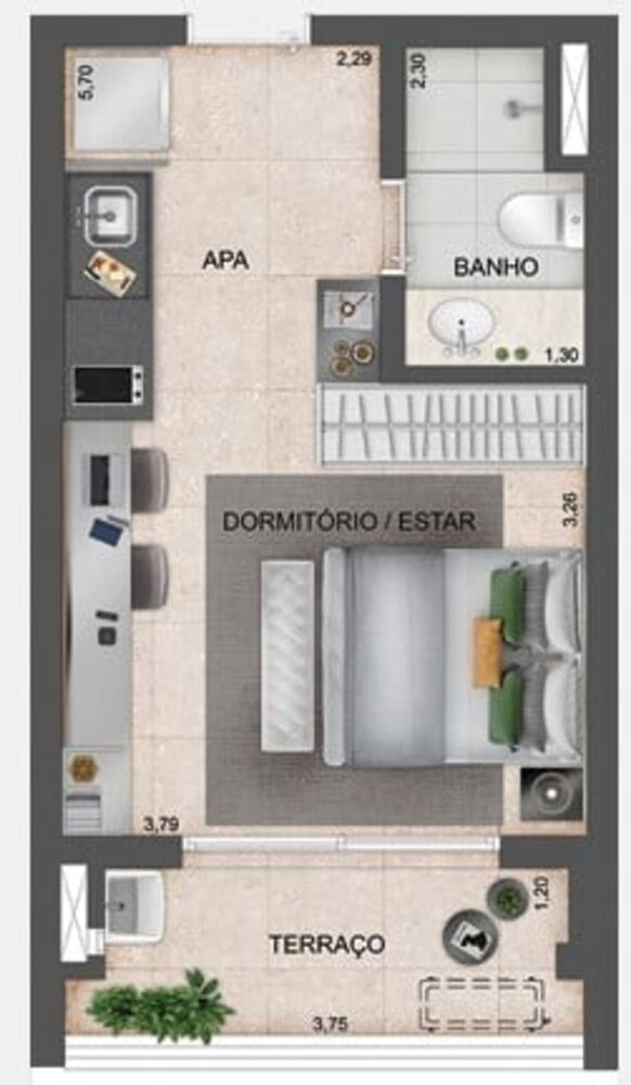 Apartamento, 1 quarto, 29 m² - Foto 4