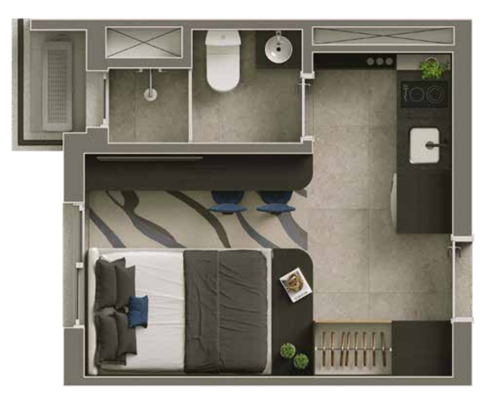 Apartamento, 1 quarto, 55 m² - Foto 2