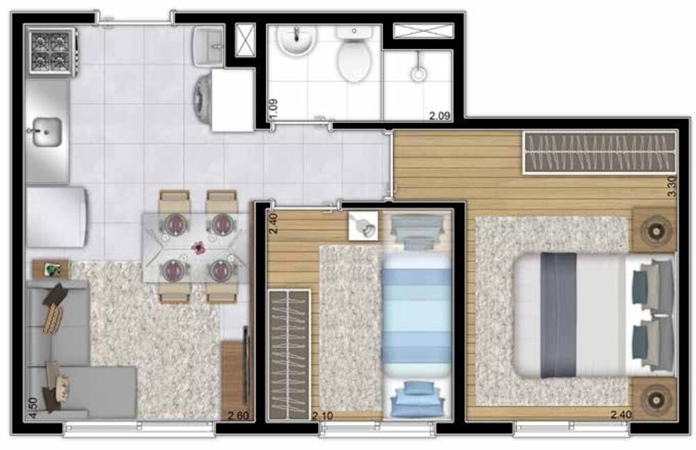 Apartamento, 2 quartos, 36 m² - Foto 8