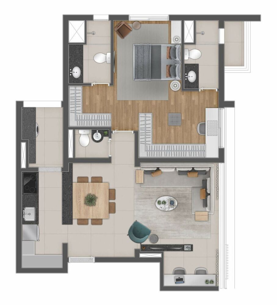 Apartamento, 2 quartos, 77 m² - Foto 3