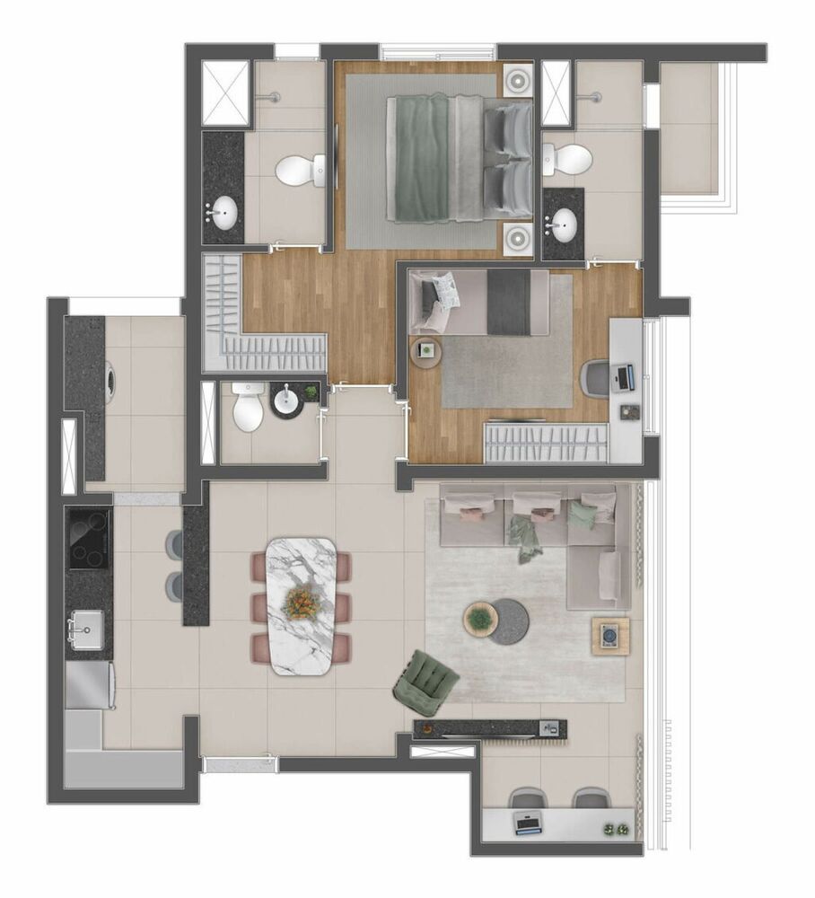 Apartamento, 2 quartos, 77 m² - Foto 1