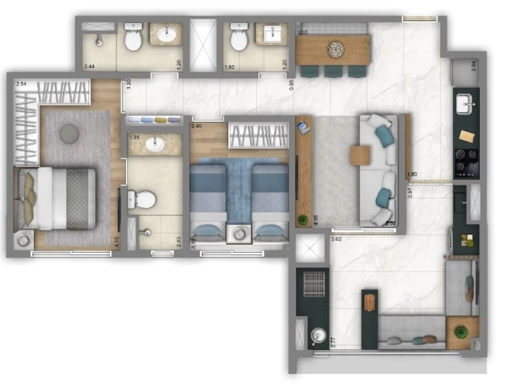 Apartamento, 4 quartos, 125 m² - Foto 1