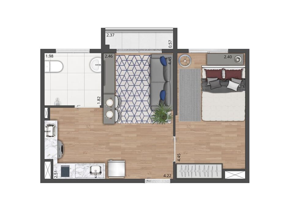 Apartamento, 1 quarto, 27 m² - Foto 6