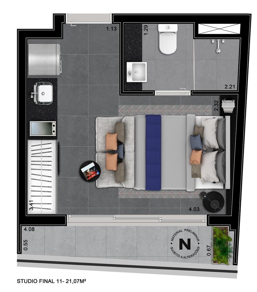 Apartamento, 1 quarto, 32 m² - Foto 4