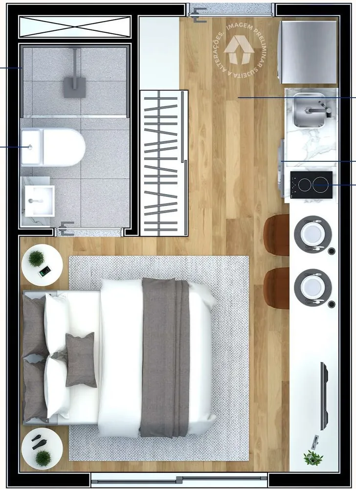 Cobertura, 1 quarto, 58 m² - Foto 3