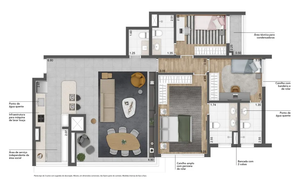 Apartamento, 3 quartos, 111 m² - Foto 3