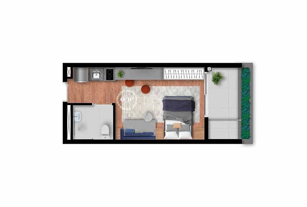 Apartamento, 1 quarto, 34 m² - Foto 1