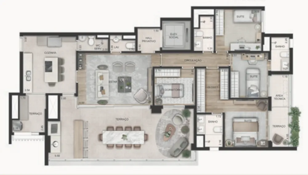 Apartamento, 4 quartos, 221 m² - Foto 1