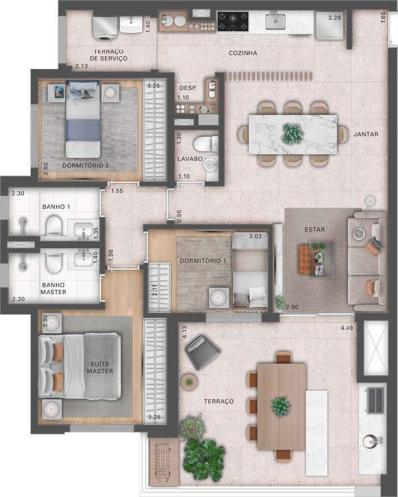 Apartamento à venda com 3 quartos, 109m² - Foto 3