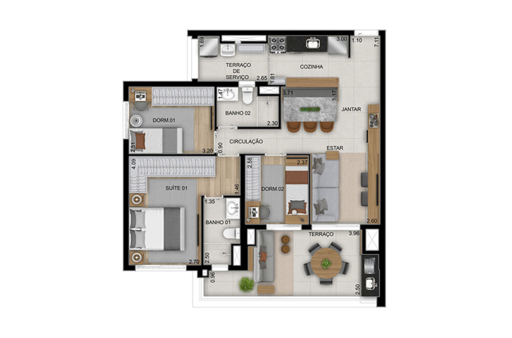 Apartamento, 2 quartos, 71 m² - Foto 4