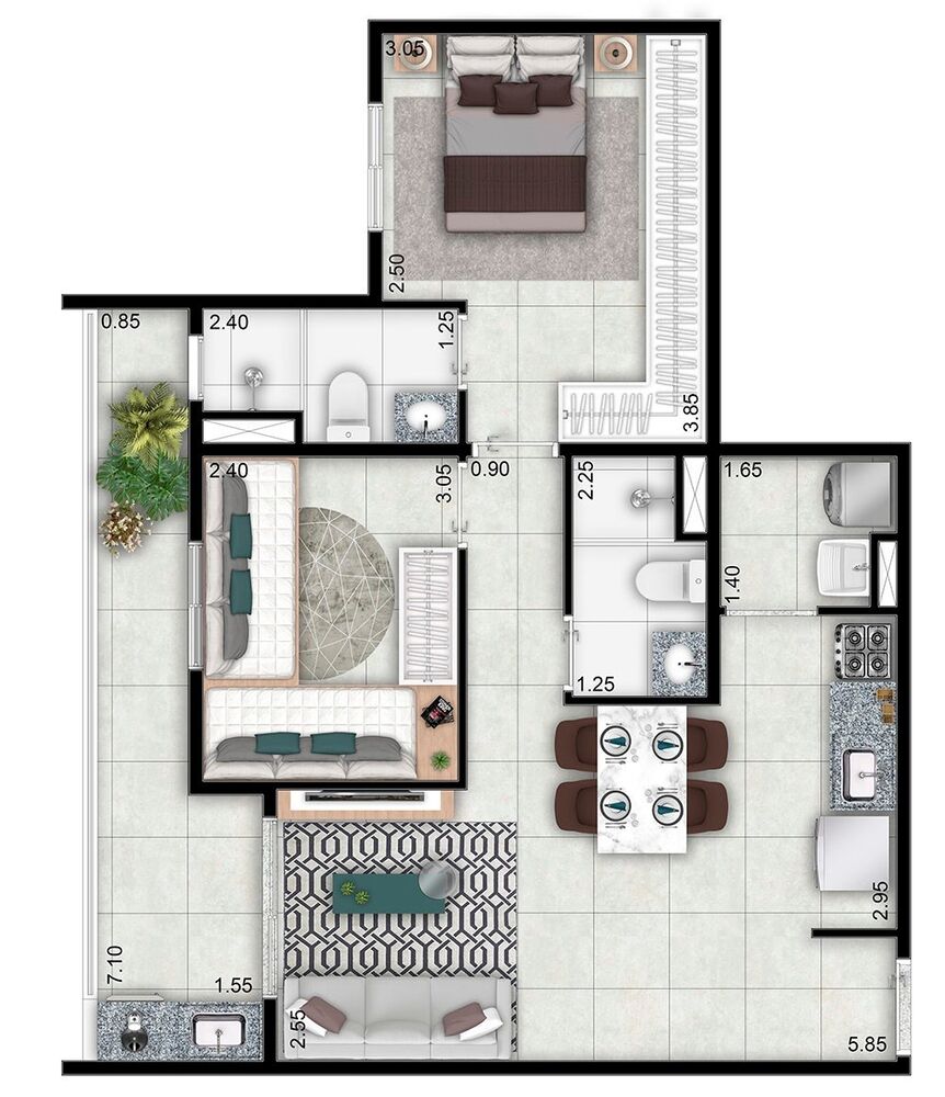 Apartamento, 2 quartos, 57 m² - Foto 3