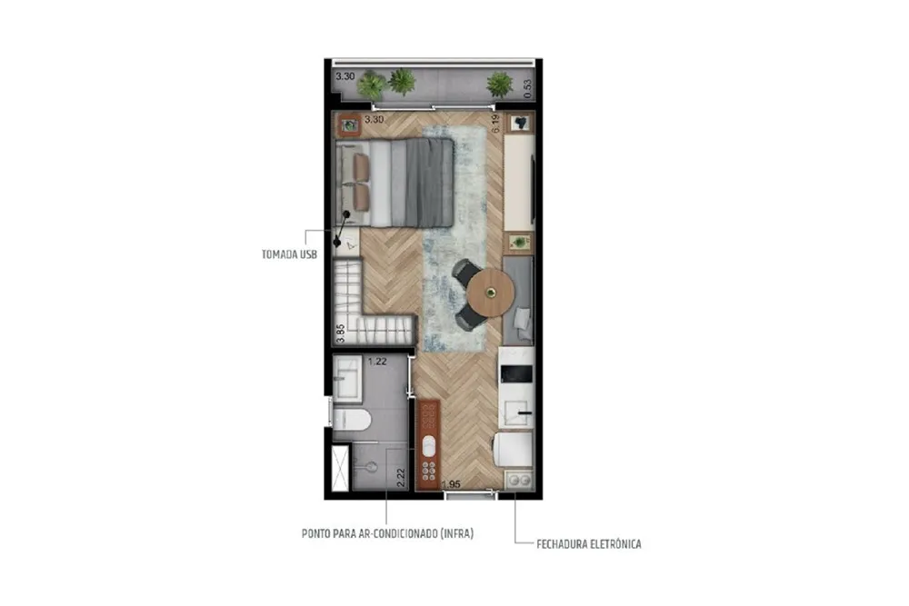 Apartamento, 1 quarto, 25 m² - Foto 2