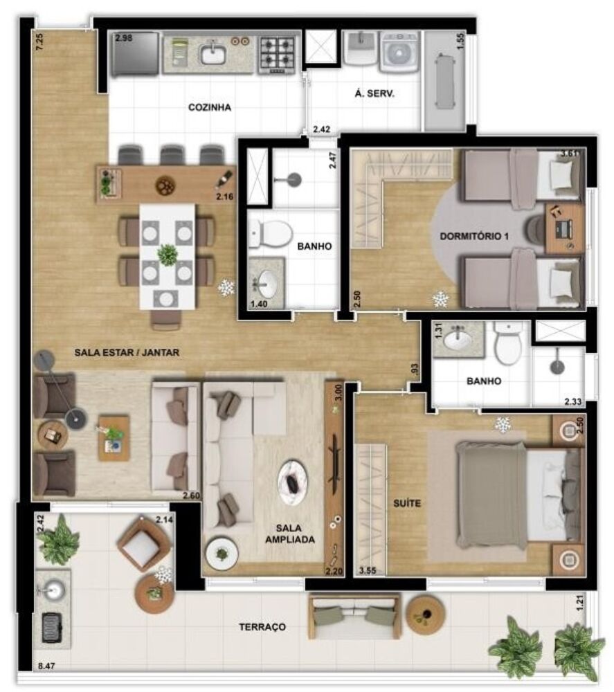 Apartamento, 3 quartos, 122 m² - Foto 3