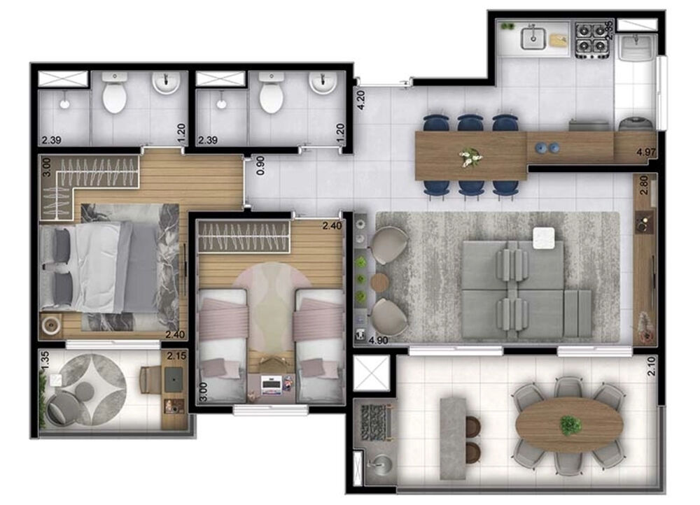 Apartamento, 2 quartos, 48 m² - Foto 6