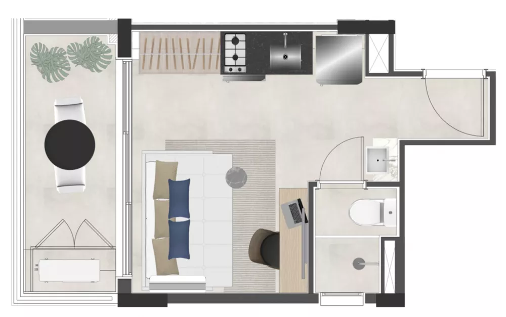 Cobertura, 1 quarto, 64 m² - Foto 2