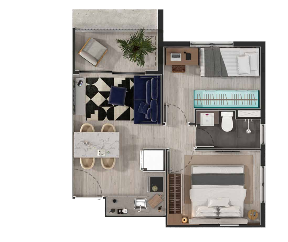Apartamento, 2 quartos, 39 m² - Foto 2