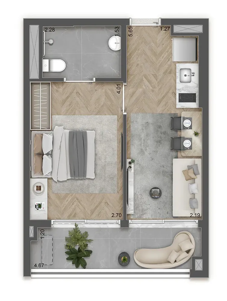 Apartamento, 2 quartos, 65 m² - Foto 2
