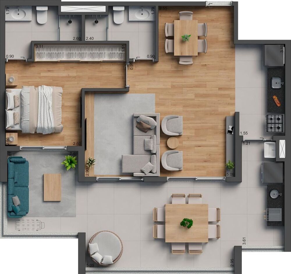Apartamento à venda com 3 quartos, 114m² - Foto 8