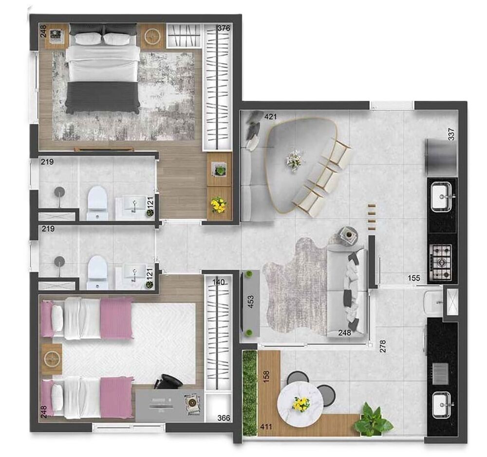 Apartamento, 2 quartos, 63 m² - Foto 2