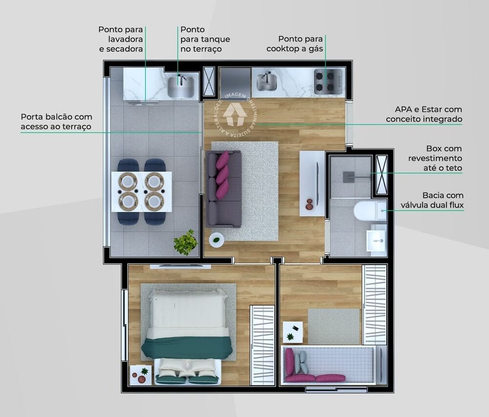 Cobertura, 1 quarto, 67 m² - Foto 7