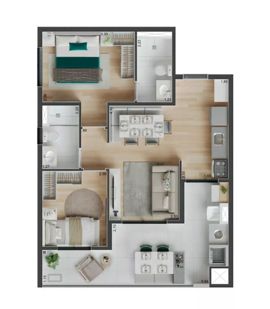 Apartamento, 2 quartos, 61 m² - Foto 6
