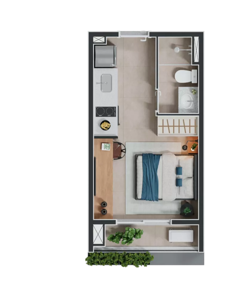 Apartamento, 1 quarto, 43 m² - Foto 2