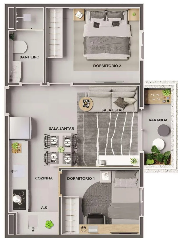 Apartamento, 2 quartos, 36 m² - Foto 3