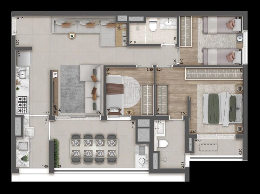 Apartamento à venda com 3 quartos, 122m² - Foto 4