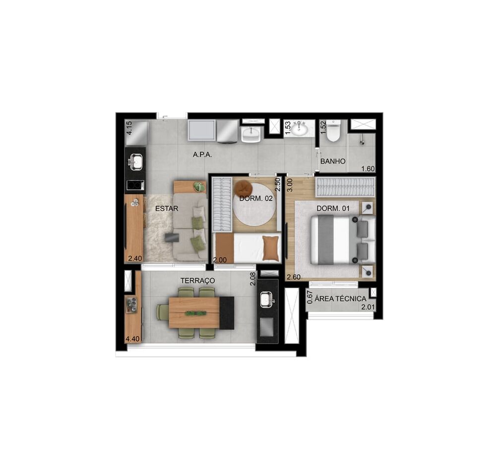 Apartamento, 3 quartos, 69 m² - Foto 3