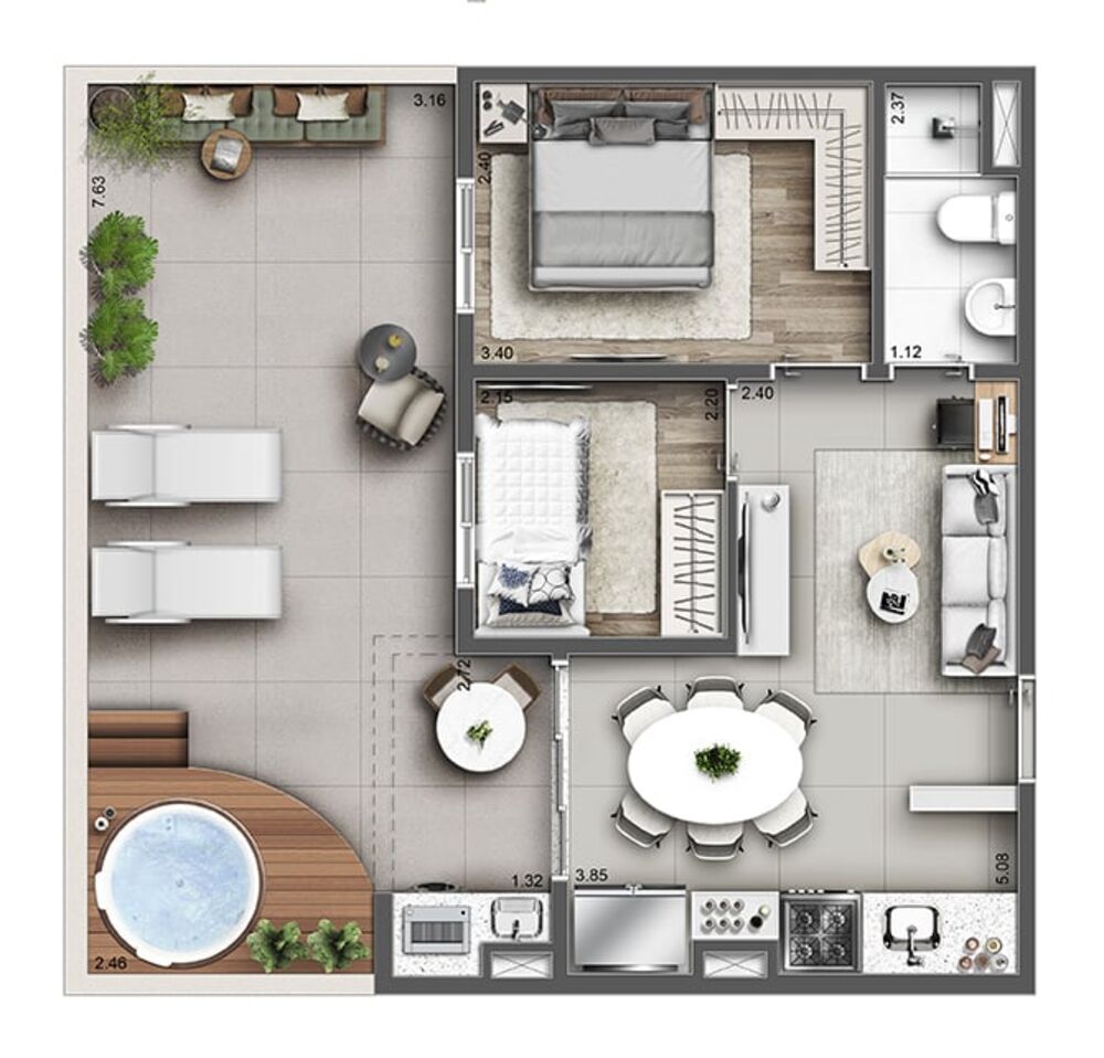 Apartamento, 2 quartos, 42 m² - Foto 8