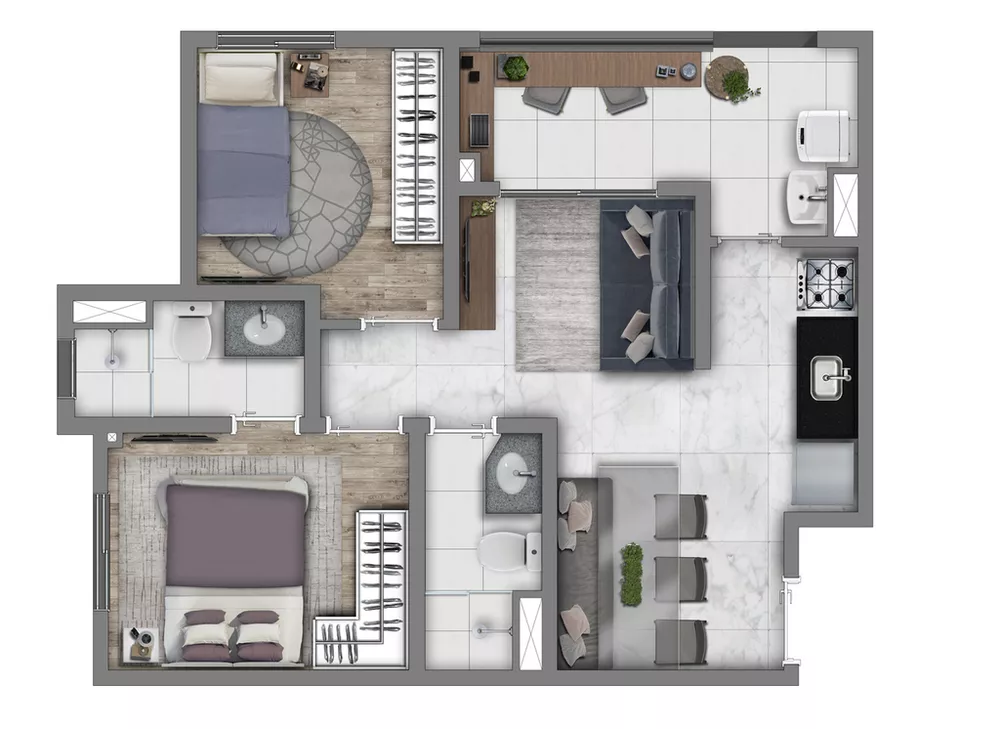 Apartamento, 3 quartos, 55 m² - Foto 11