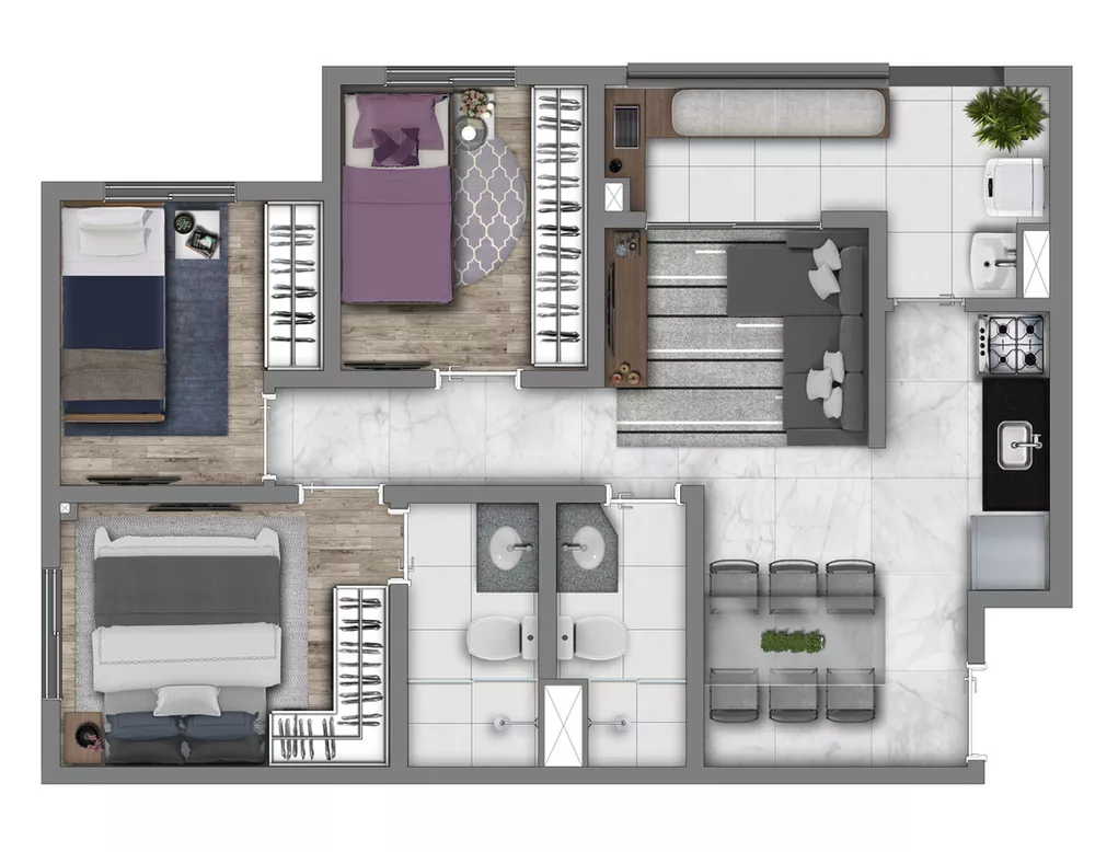 Apartamento, 3 quartos, 55 m² - Foto 12